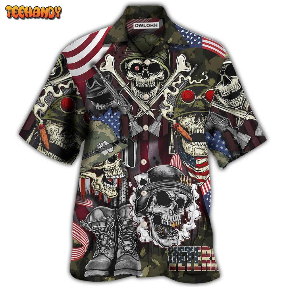 Veteran Skull War Art Hawaiian Shirt