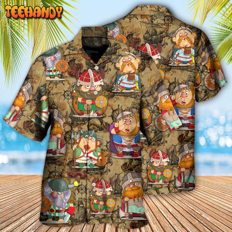 Viking Funny Viking Map Art Hawaiian Shirt