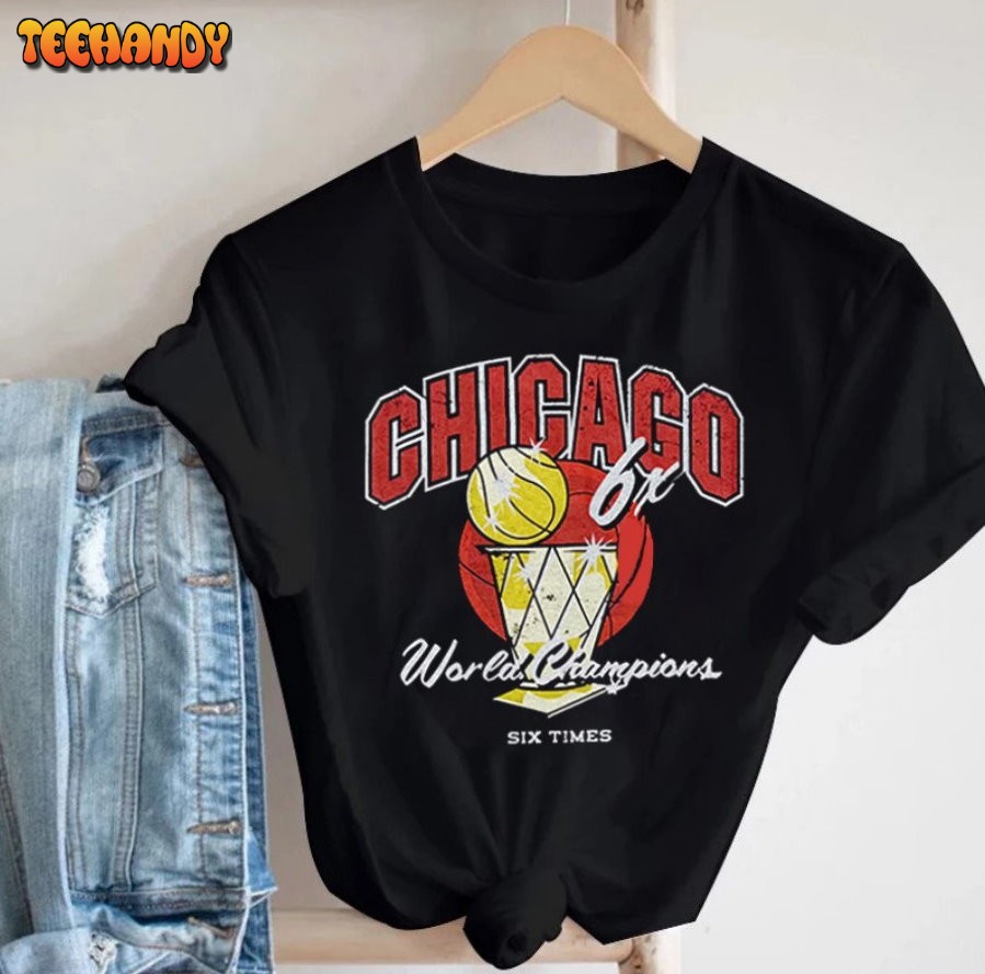 Vintage Chicago Basketball 6x Champs Retro Shirt, Chicago Basketball Team Vintage Shirt