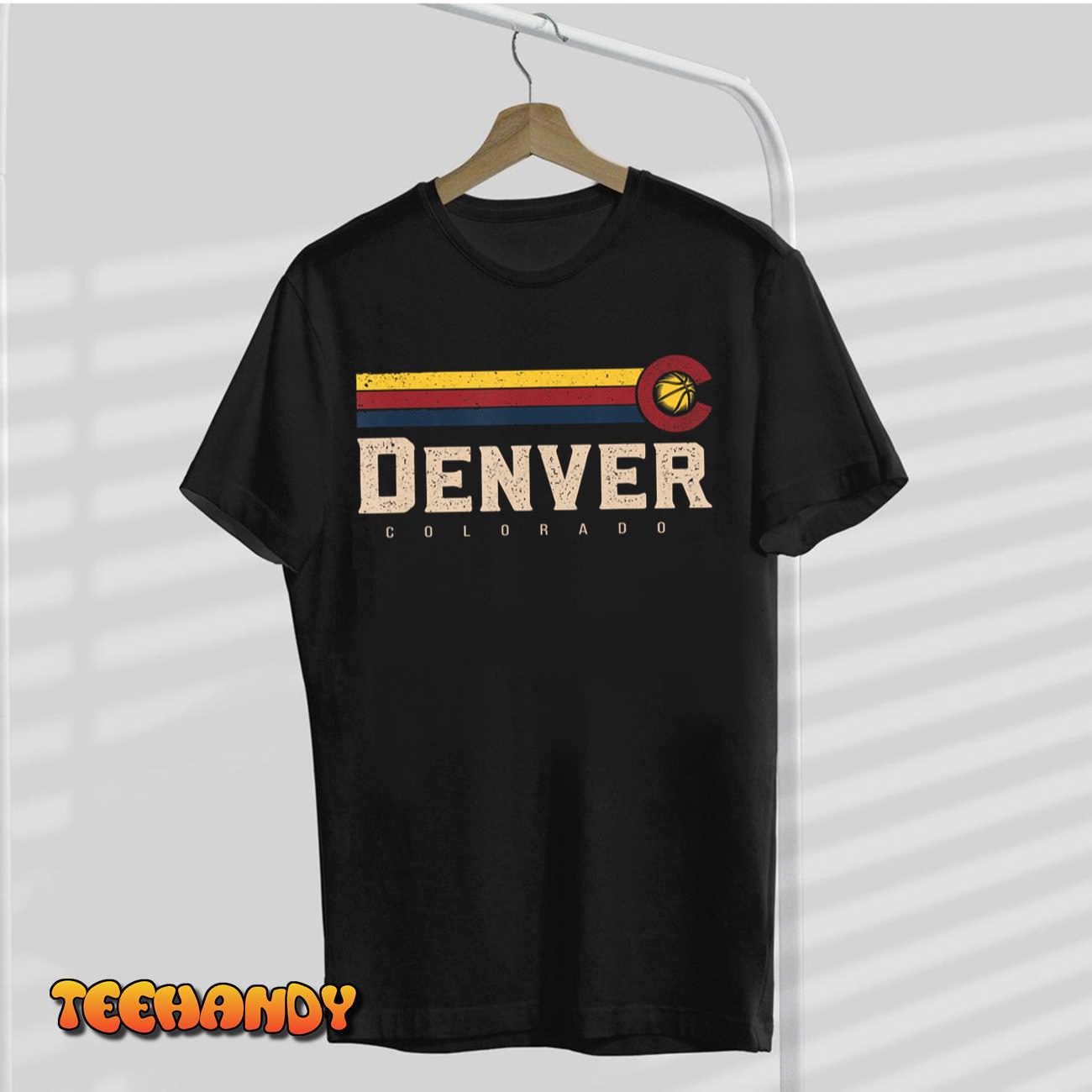 Vintage Denver Basketball CO Tee Retro B-ball Denver T-Shirt