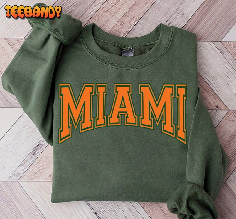 Vintage Miami Sweatshirt Miami Fan Crewneck Sweatshirt Distressed Miami Sweatshirt