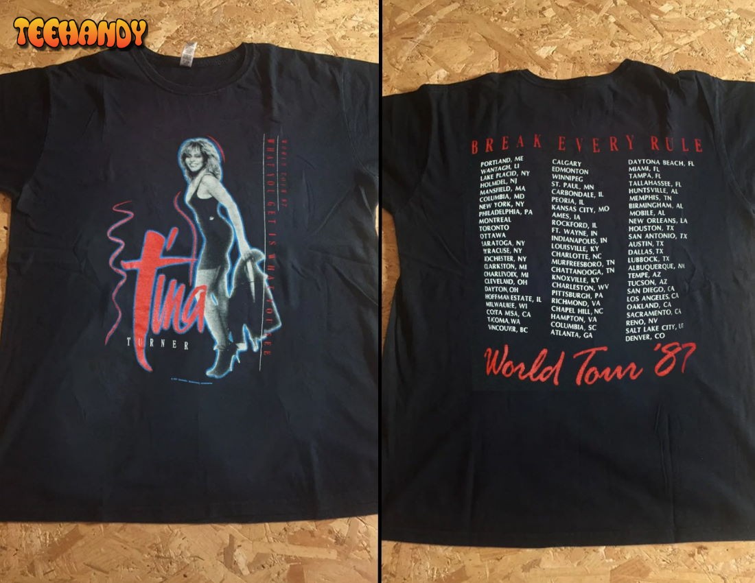 Vintage Tina Turner Concert 1987 Break Every Rule World Tour Shirt