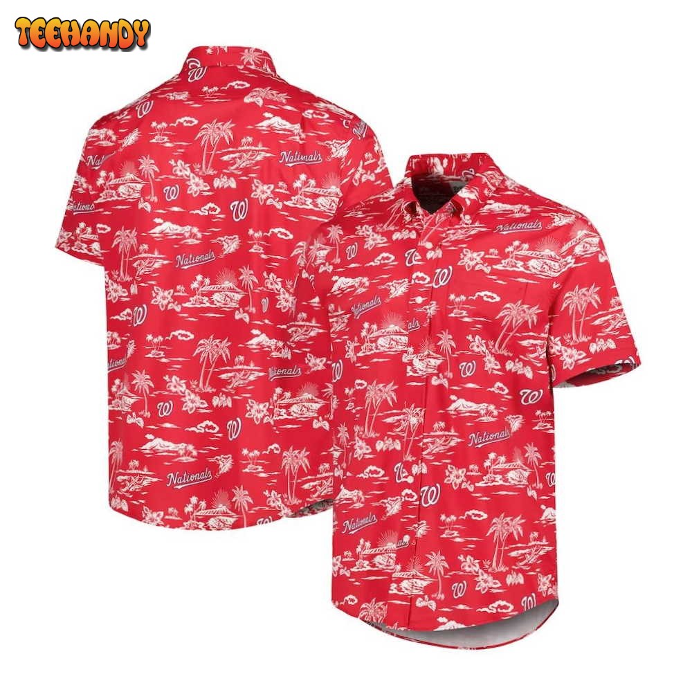 Washington Nationals Red Kekai Performance Hawaiian Shirt