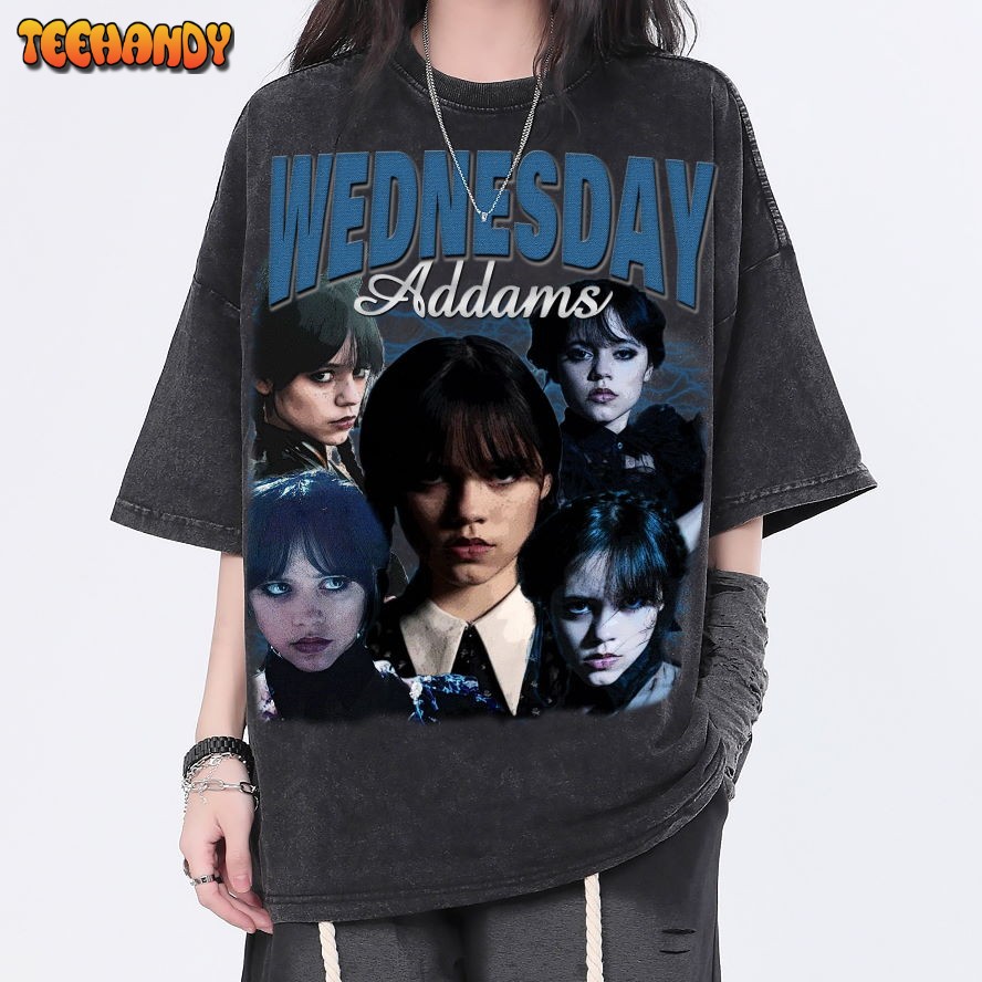 Wednesday Addams Vintage Washed Shirt, Actor Retro 90’s T-Shirt