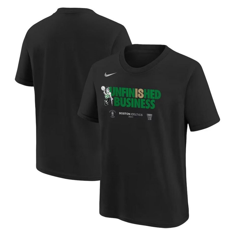 Youth Nike Black Boston Celtics 2023 NBA Playoffs Mantra T-Shirt