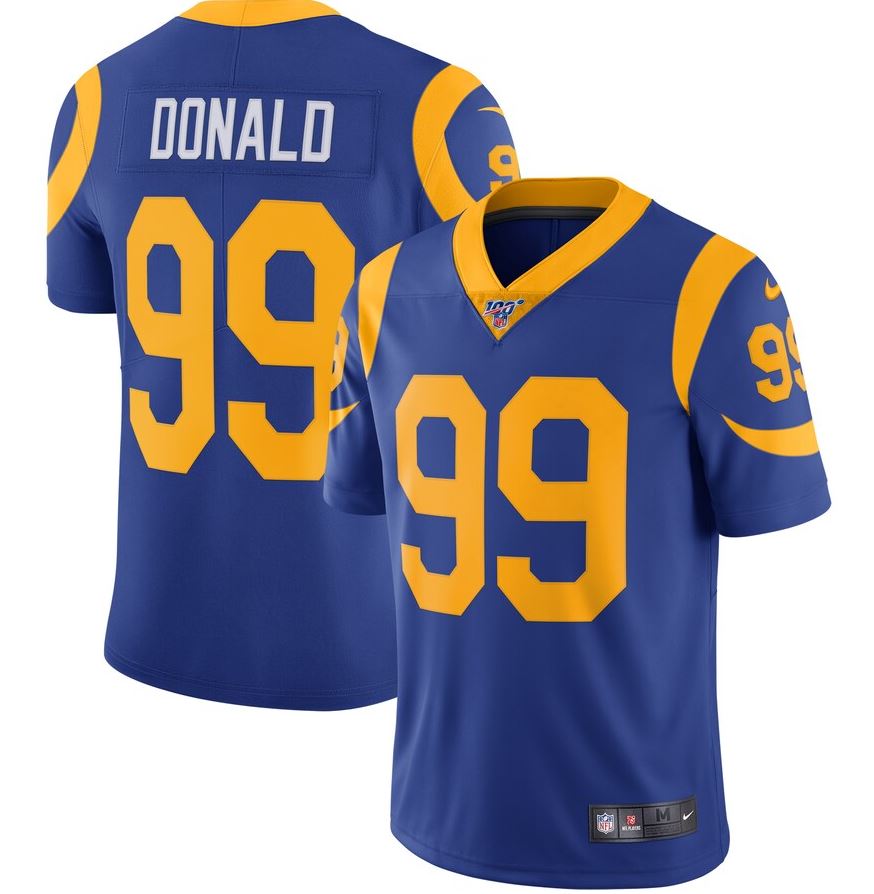 Aaron Donald Los Angeles Rams NFL 100 Vapor Limited Jersey – Royal