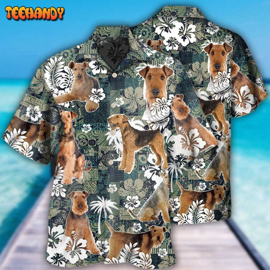 Airedale Terrier Dog Lover Tropical Hawaiian Shirt