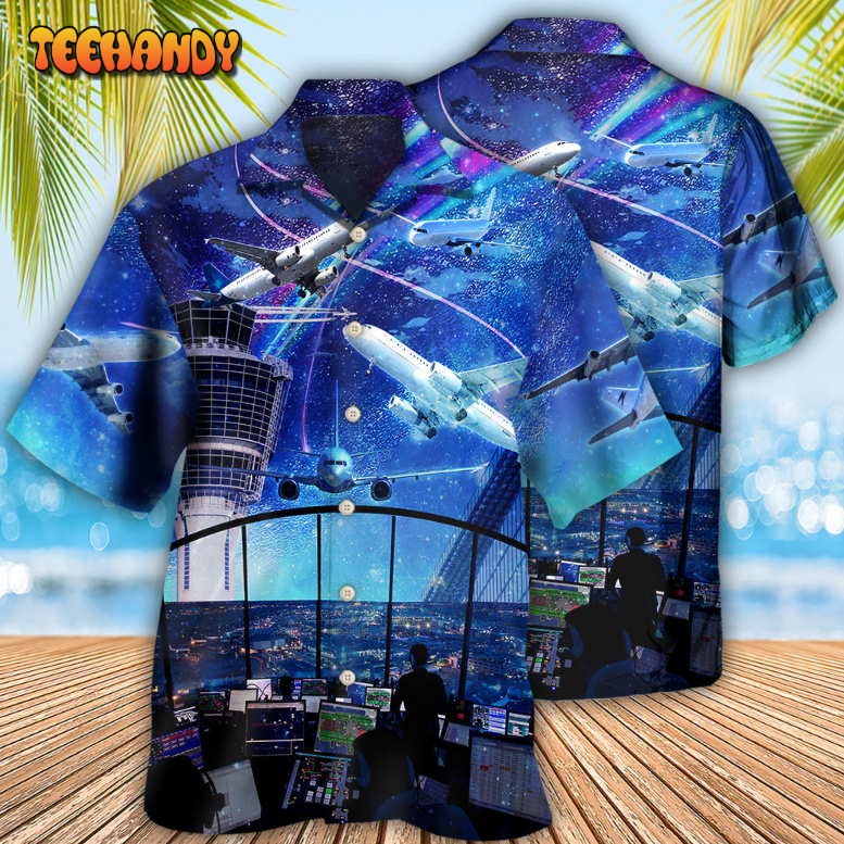 Airplane And Air Traffic Controller Hawaiian Shirt