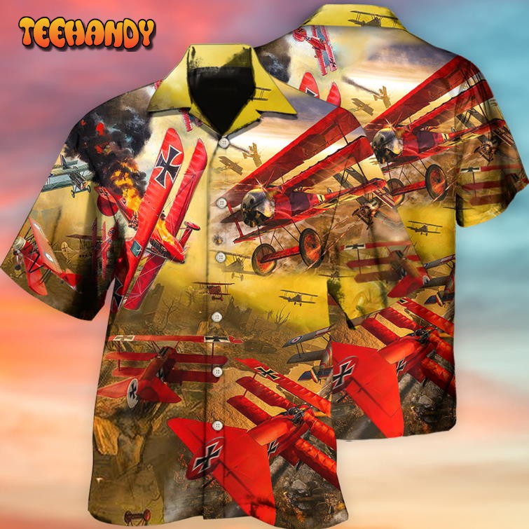 Airplane In The War Style Hawaiian Shirt