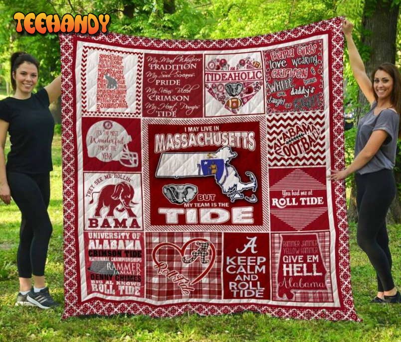 Alabama Crimson Tide Massachusetts 3D Customized Quilt Blanket