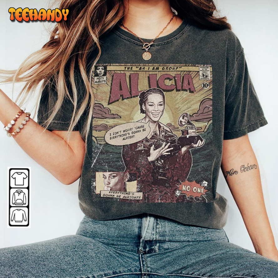 Alicia Keys Comic Shirt, 90S Vintage Merch I Am No One Album World Tour  T Shirt