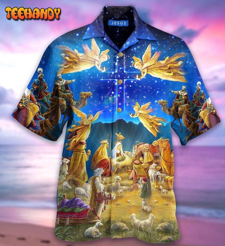 Amazing Jesus Was Born Unisex Hawaiian Shirt