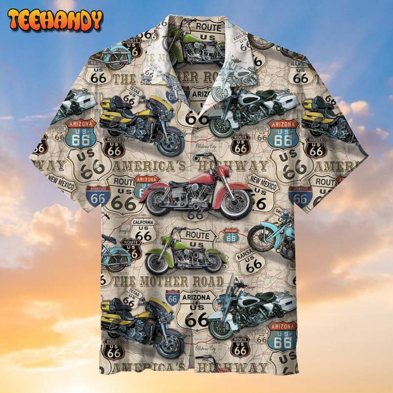 Amazing Vintage Motorcycles On Route Hawaiian Shirt