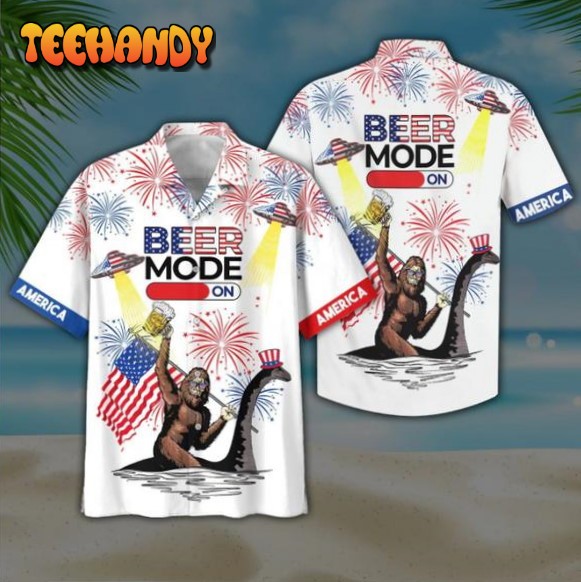 America Bigfoot Beer Mode On Cool Design Aloha Hawaiian Shirt