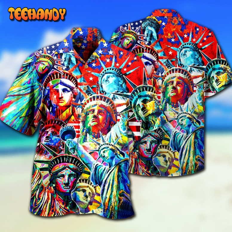 America Colorful Statue Of Liberty Hawaiian Shirt