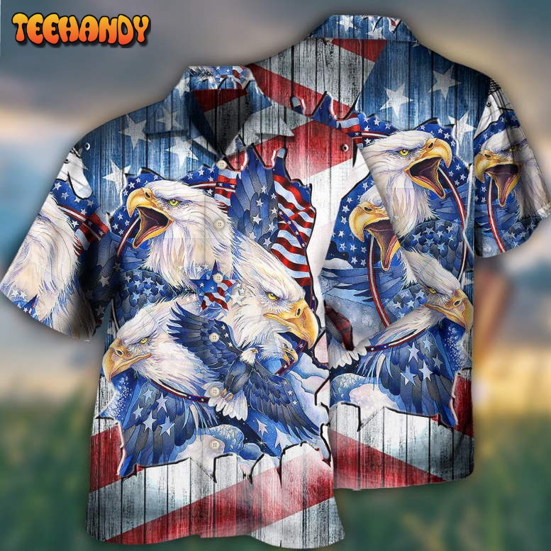 America Eagle Proud Amazing Patriotic Hawaiian Shirt