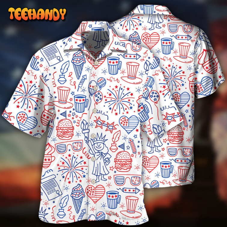 America Independence Day Fourth Of July Cool Art Hawaiian Shirt