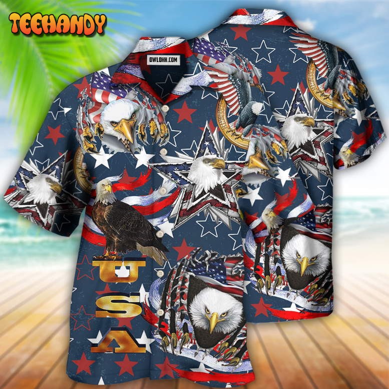 America Love Eagle Freedom Happy Hawaiian Shirt