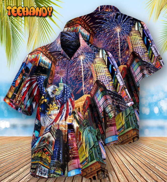 America New Years Day Firework Party Hawaiian Shirt