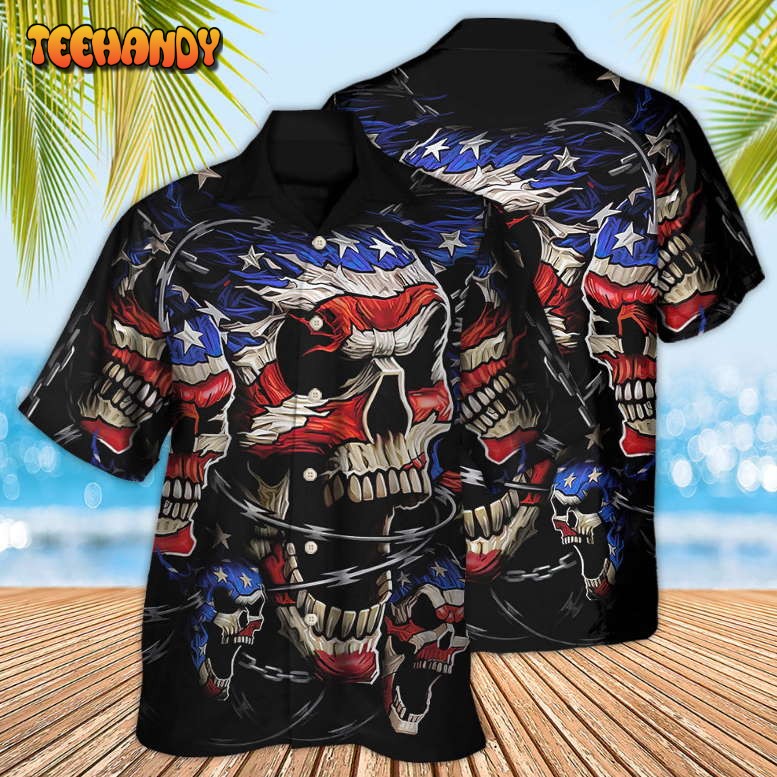 America Skull Love America Forever Hawaiian Shirt