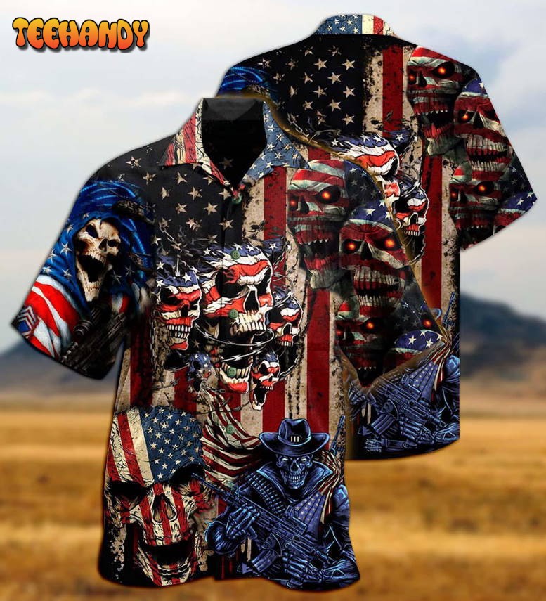 America Skull Pride Cool Style Hawaiian Shirt