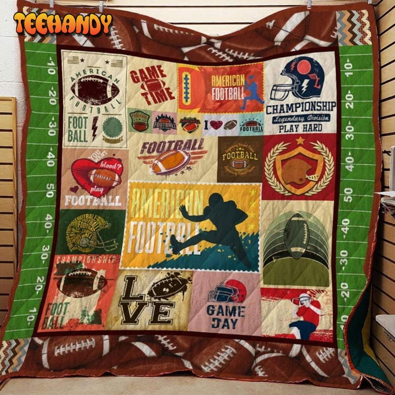 American Football Game 3D Customized Quilt Blanket