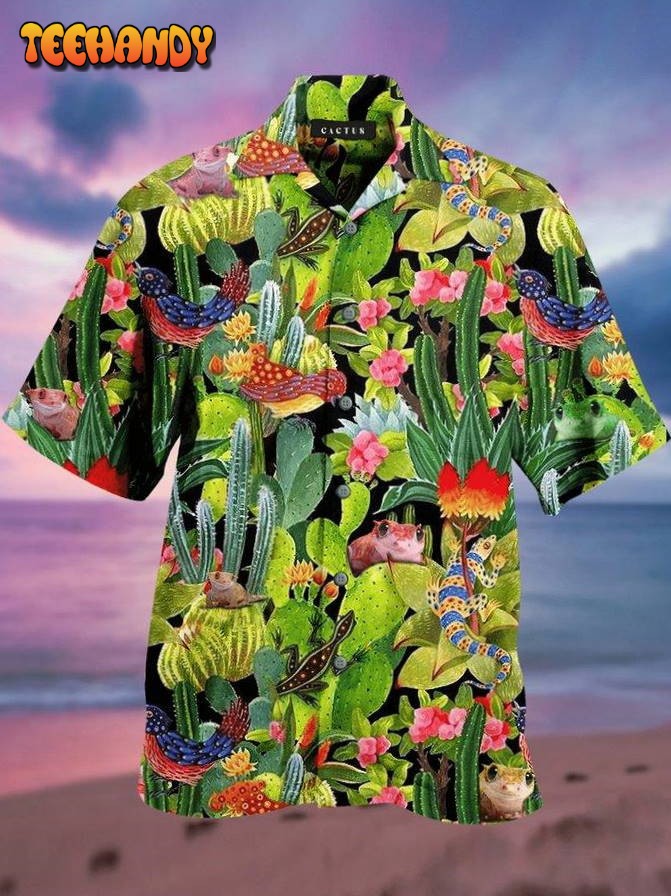 Animal On The Cactus Vintage Style Hawaiian Shirt