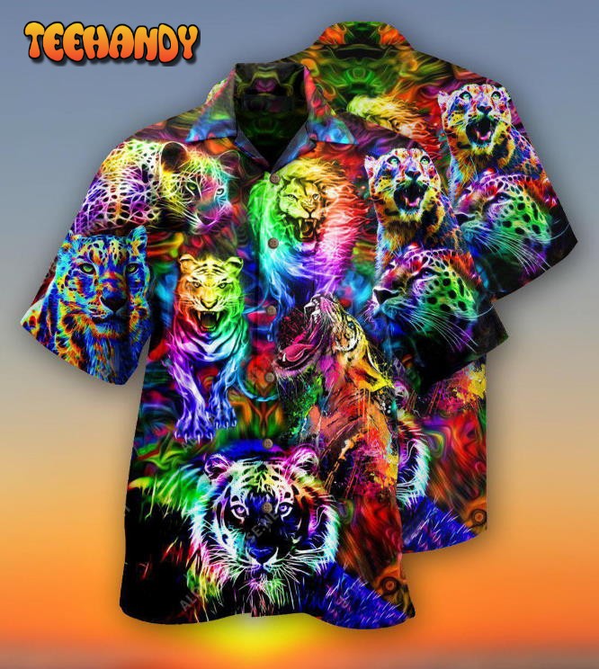 Animals King Of The Jungle Lion Tiger Leopard Full Colors Hawaiian Shirt