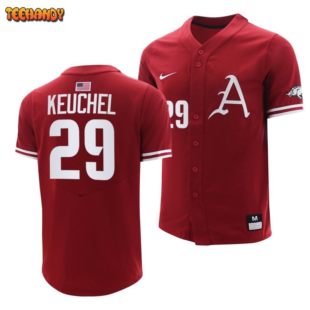 Arkansas Razorbacks Dallas Keuchel College Baseball Jersey Cardinal