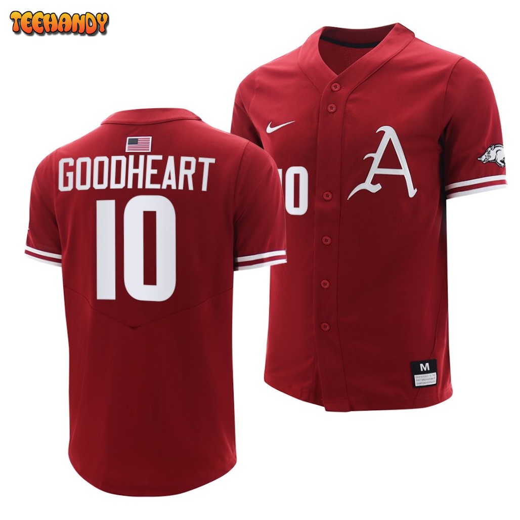 Arkansas Razorbacks Matt Goodheart College Baseball Jersey Cardinal