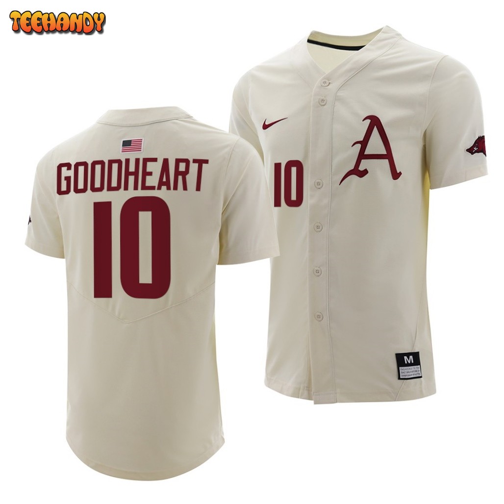 Arkansas Razorbacks Matt Goodheart College Baseball Jersey Natural