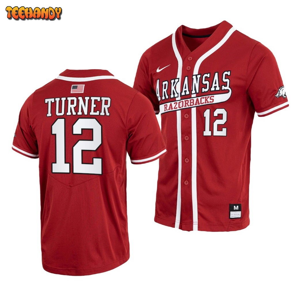 Arkansas Razorbacks Michael Turner College Baseball Cardinal Throwback Jersey