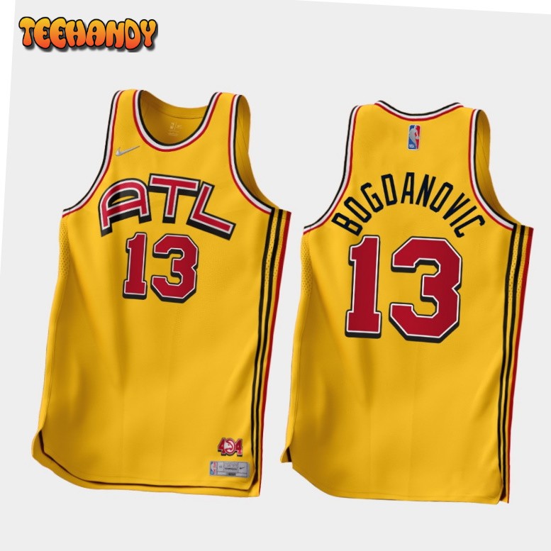 Atlanta Hawks Bogdan Bogdanovic 2022-23 Gold Earned Edition Jersey