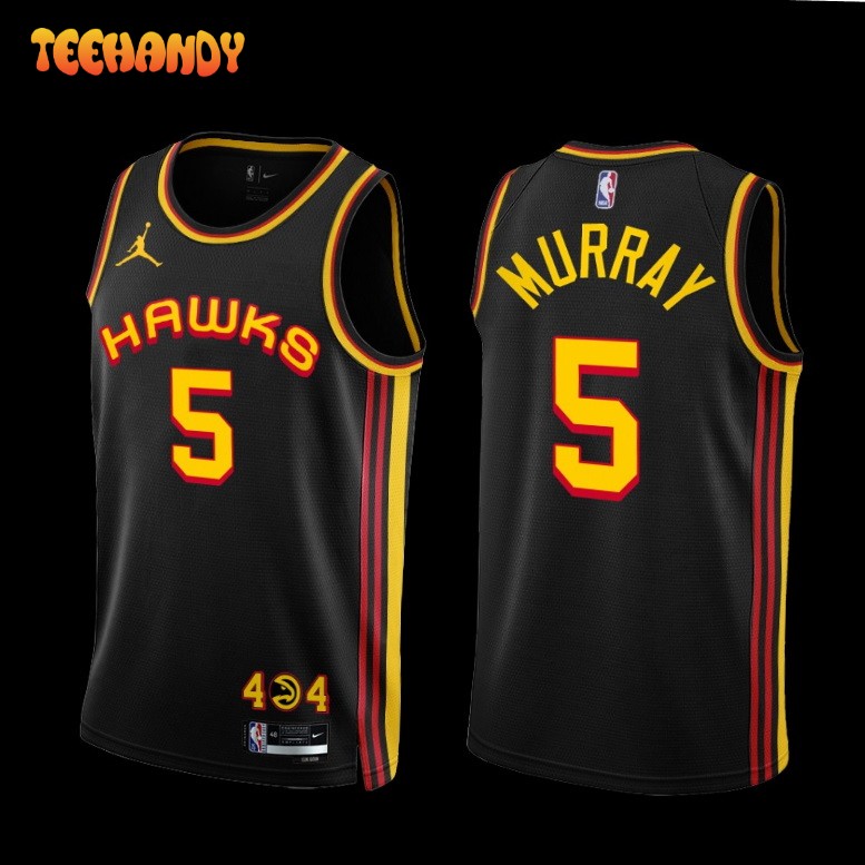 Men's Jordan Brand Dejounte Murray Black Atlanta Hawks 2022/23 Statement Edition Name & Number T-Shirt Size: Medium