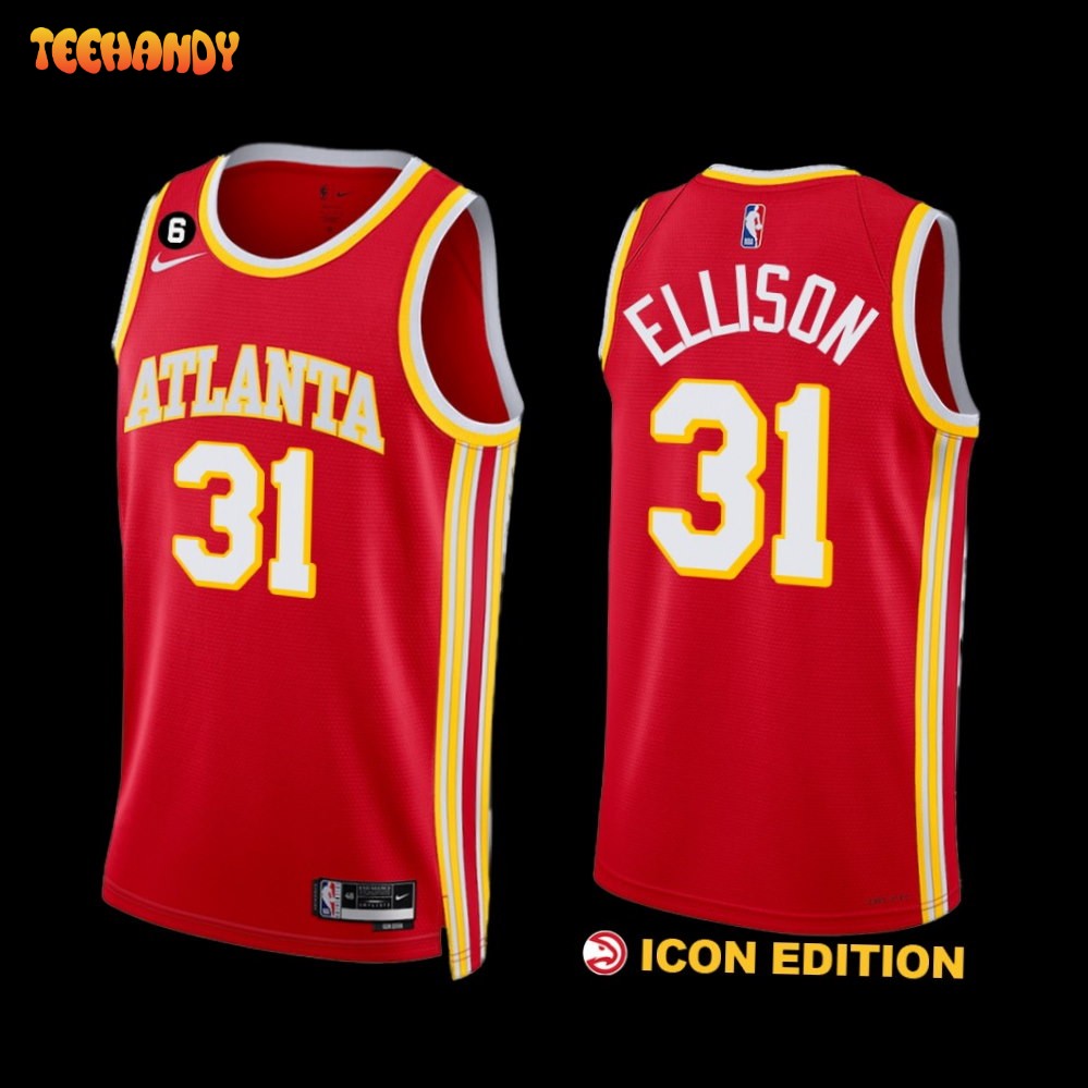 Atlanta Hawks Malik Ellison 2022-23 Icon Edition Jersey Red