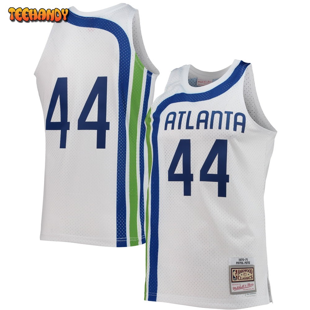 Atlanta Hawks Pistol Pete Maravich White 1970-71 Throwback Jersey