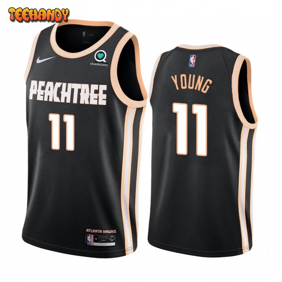 Atlanta Hawks Trae Young 2020 Black Peachtree City Jersey