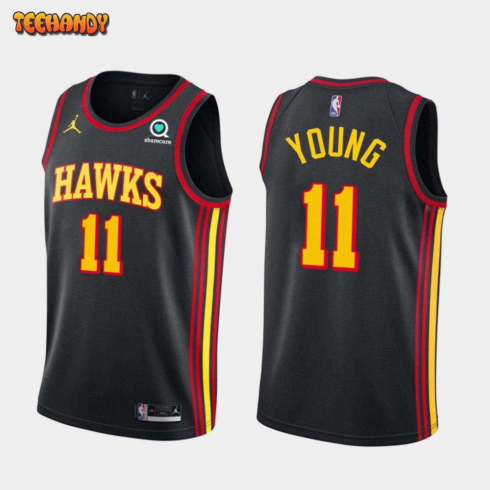 Atlanta Hawks Trae Young 2021 Black Statement Jersey