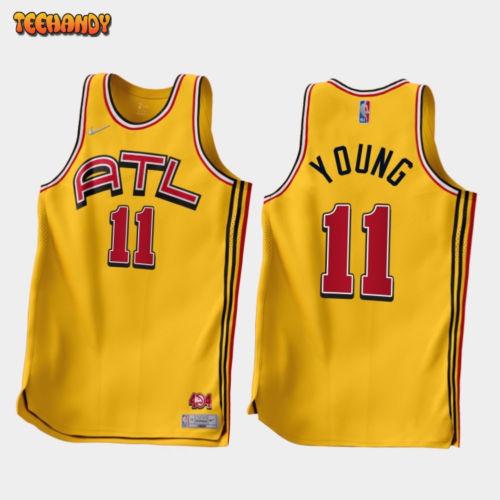 Atlanta Hawks Trae Young 2022-23 Gold Earned Edition Jersey