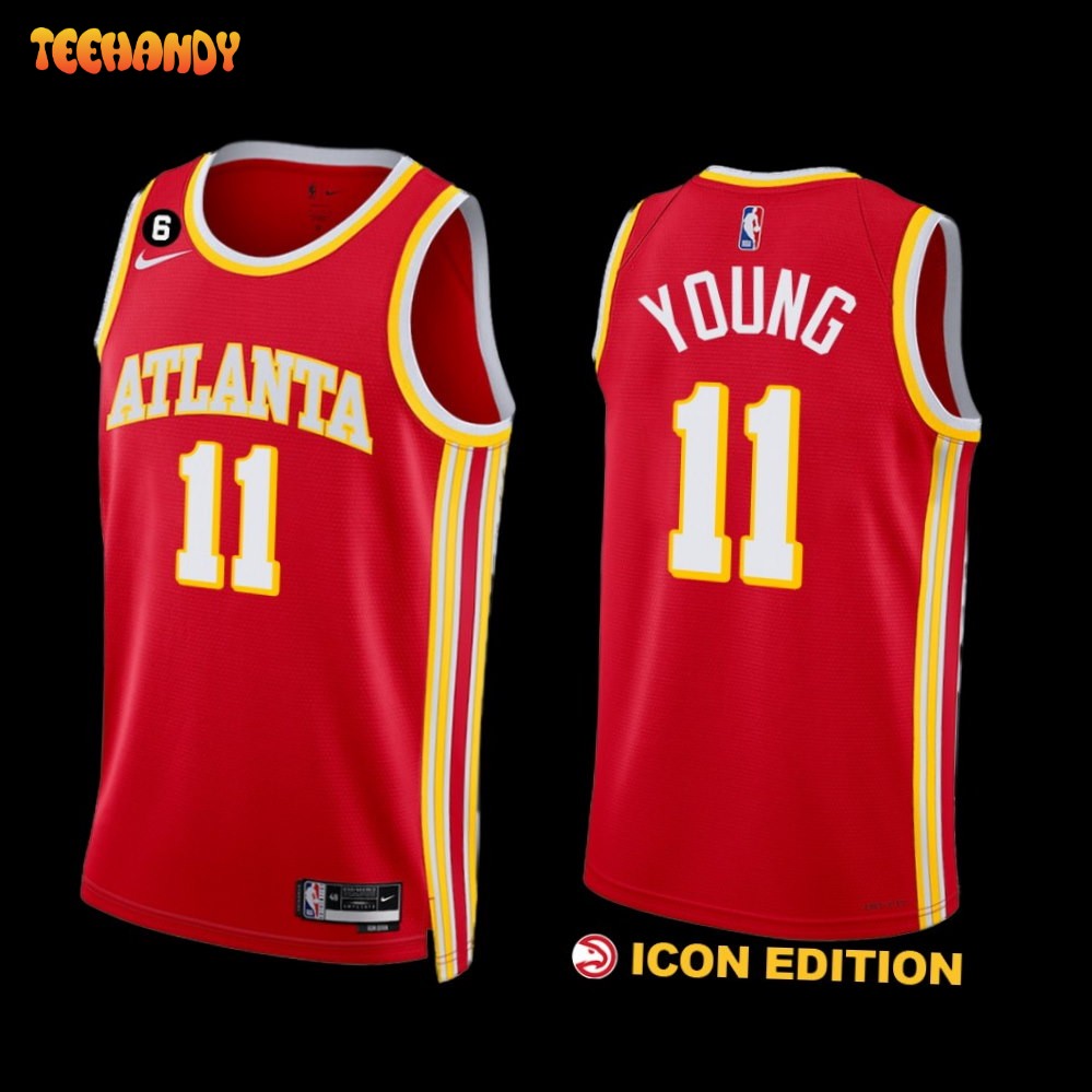 Atlanta Hawks Trae Young 2022-23 Icon Edition Jersey Red