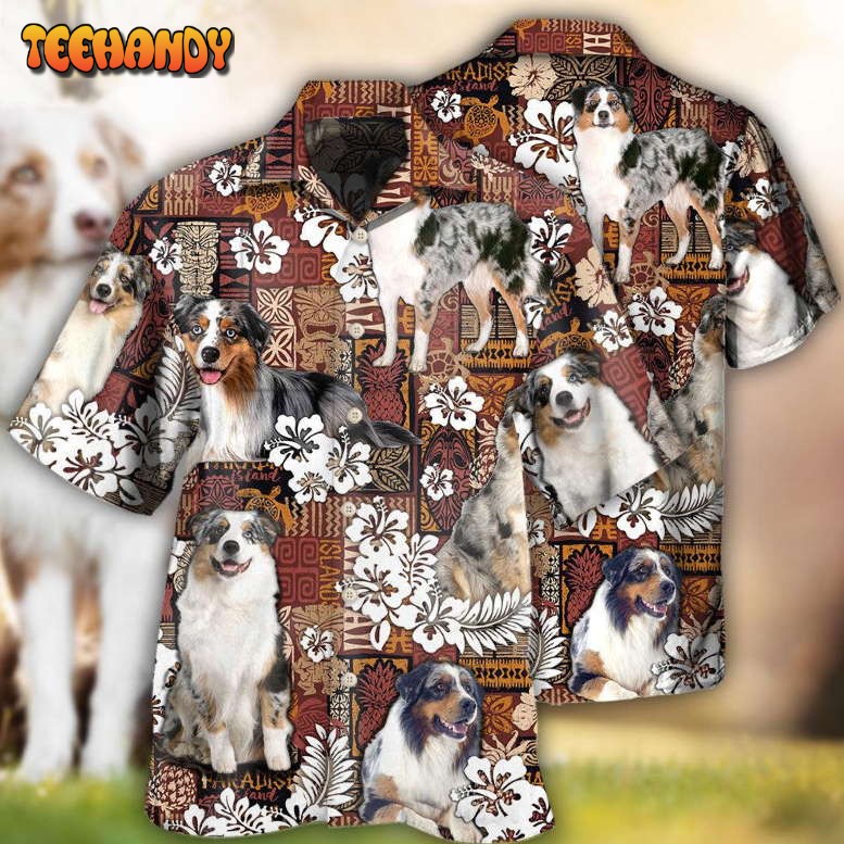 Australian Shepherd Dog Vintage Lover Tropical Style Hawaiian Shirt