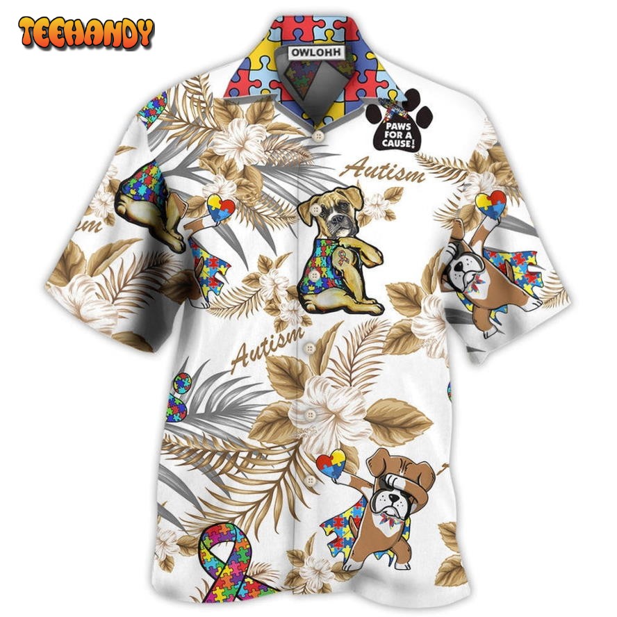 Autism Boxer Dog Hawaiian Shirt