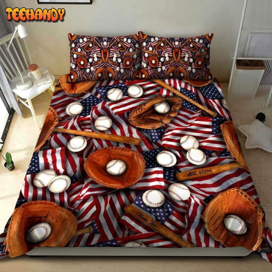 Baseball And American Flag Bedding Sets