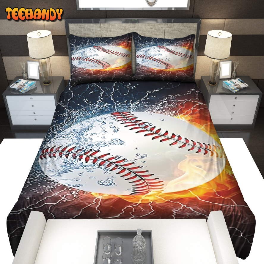 Baseball Ball Flames Bedding Sets