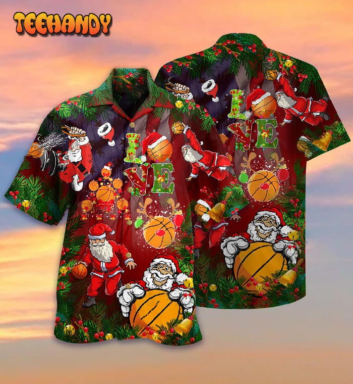 Basketball Santa Love Basketball Hawaiian Shirt