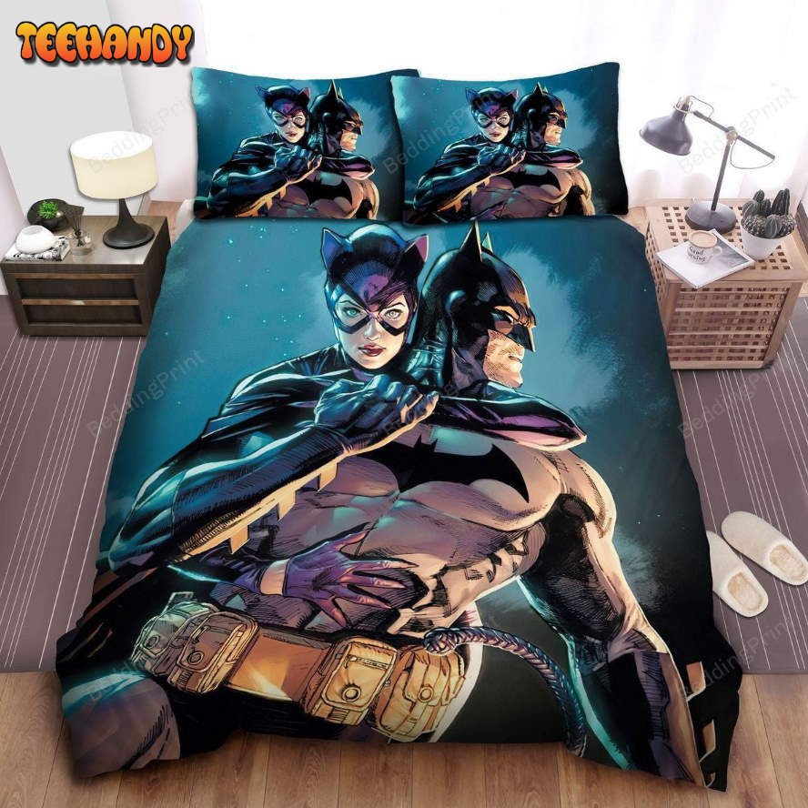 Batman And The Catwomen In Comic Art Duvet Cover Bedding Sets