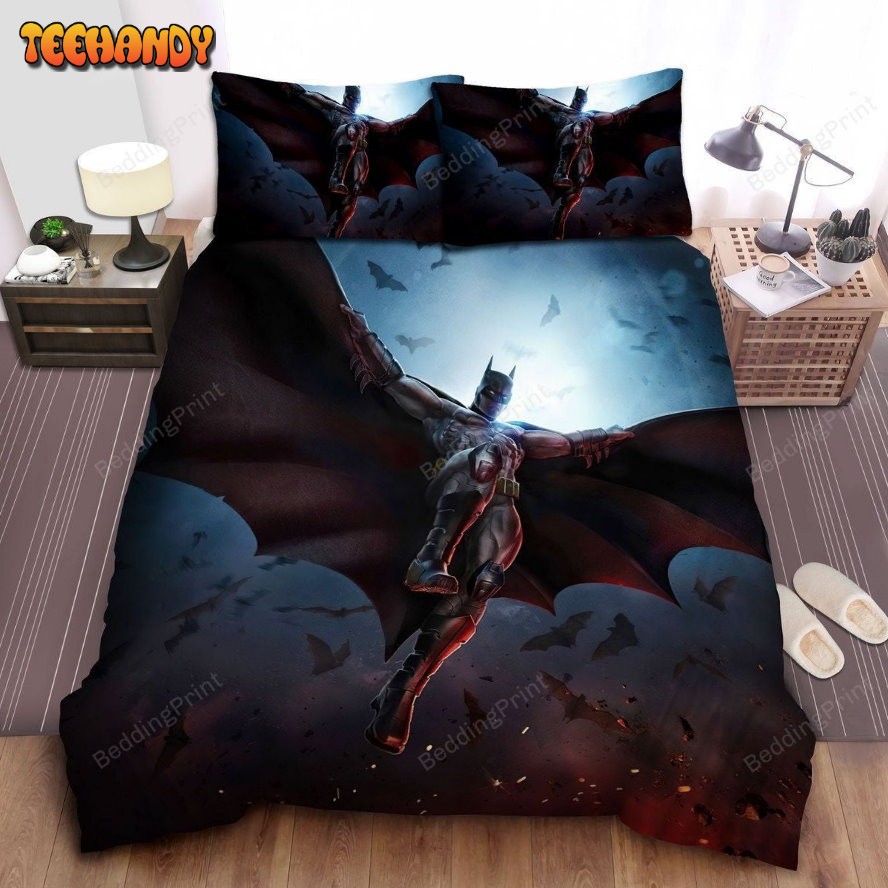 Batman Landing With His Dark Cape Duvet Cover Bedding Sets