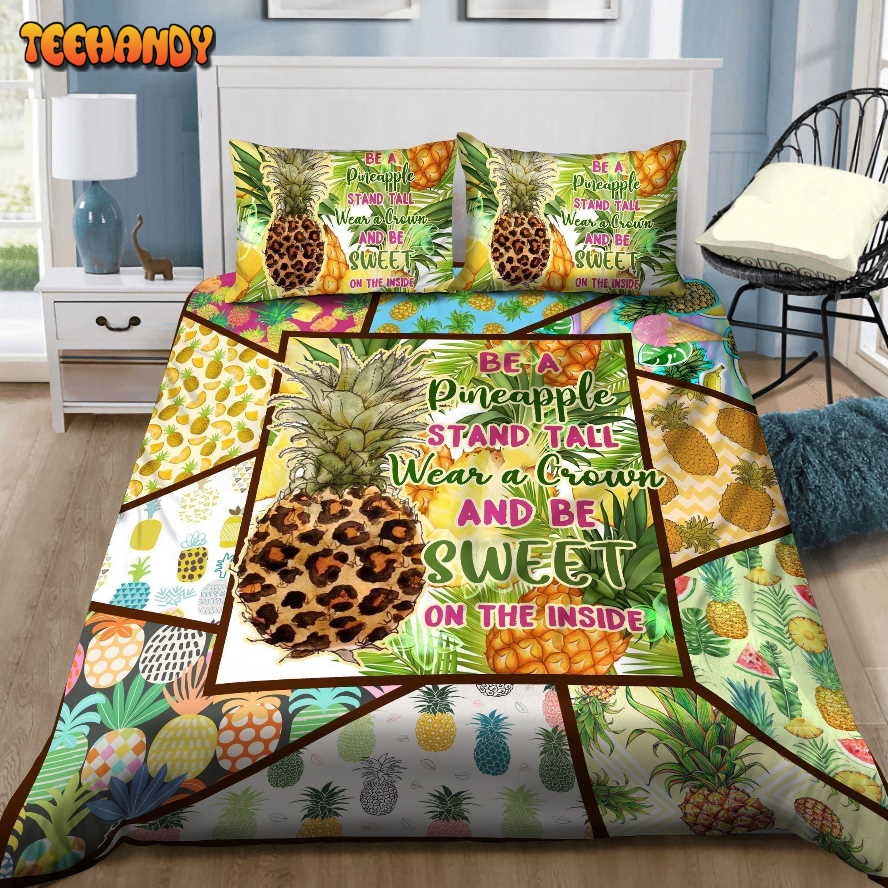 Be A Pineapple Stand Tall Wear A Crown Duvet Cover Bedding Sets