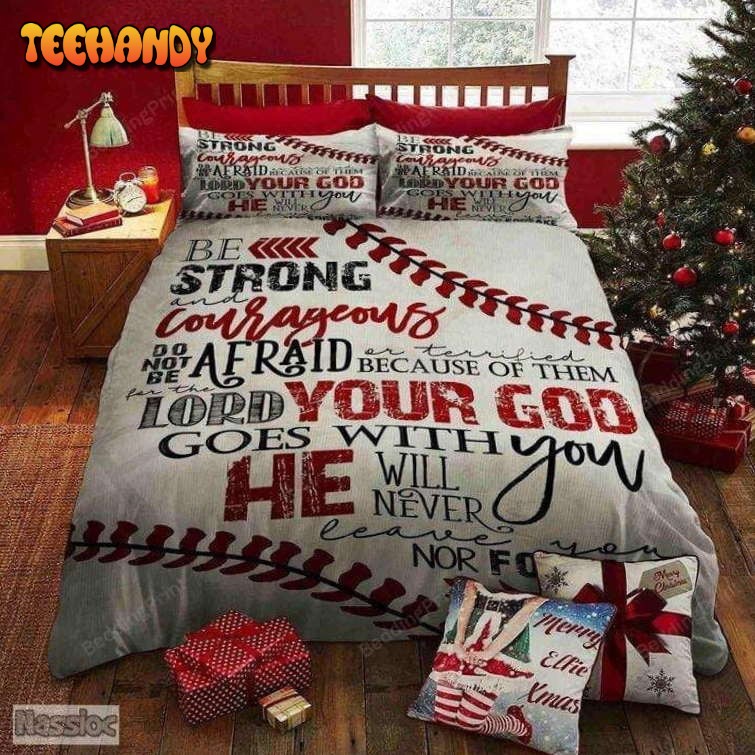 Be Strong And Courageous Baseball Duvet Cover Bedding Sets