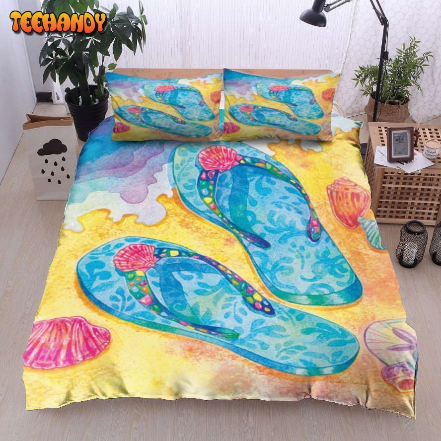 Beach Flip Flops Bed Sheets Duvet Cover Bedding Sets